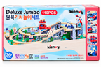 Kienvy Deluxe Jumbo 110 PCS Wooden Train & Railway Play Set for Kids