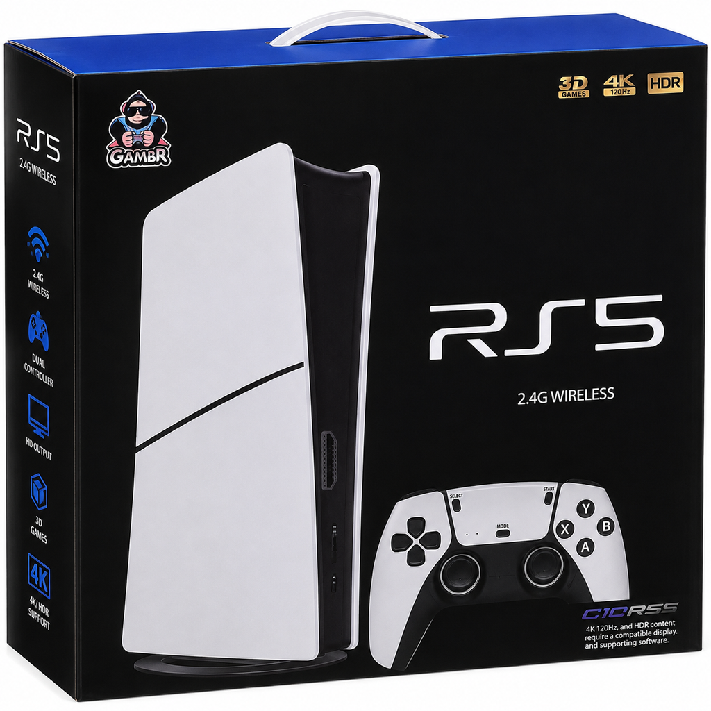 GAMBR PS5 Style 2.4G Wireless TV Gaming Console with Controller