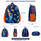 VEST 12 Inch Space Astronaut Kids School Backpack – Rocket & Planet Theme | 3–6 Years