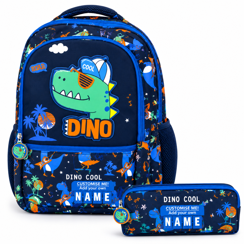 VEST Dino Cool 16 Inch Kids School Backpack with Free Pencil Case | 6–12 Years