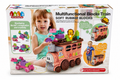 JDLT Multifunctional Blocks Train Game 2-in-1 Soft Rubber Building Blocks Set for Toddlers (23 Pieces)