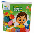 JDLT Soft Rubber Building Blocks Bag for Kids – Colorful Educational & Creative Blocks  12+ Months 156Pc