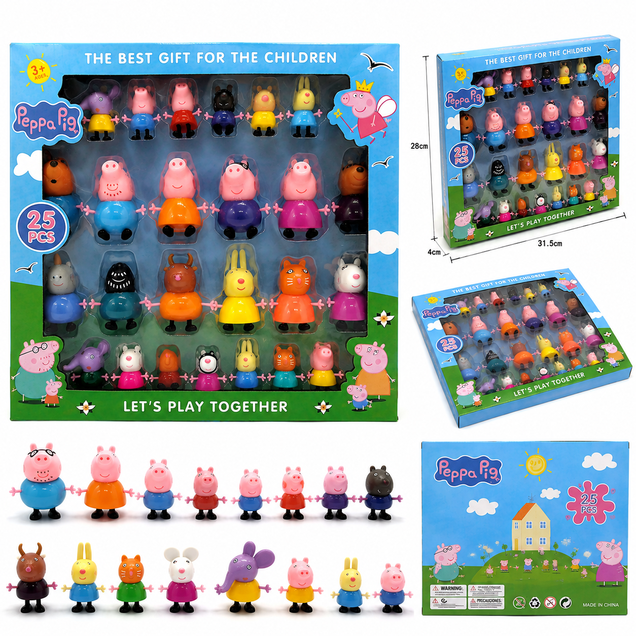 Peppa Pig Family And Friends Figure Set 25 Pieces Cartoon Character Toy Collection