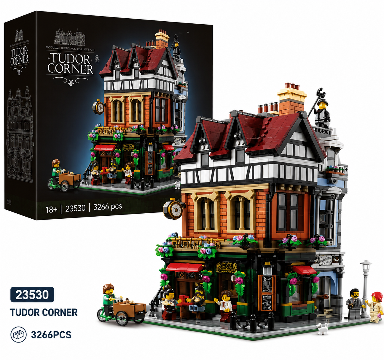 Tudor Corner Modular Building Blocks Set – 3266 Pieces Creative Architecture Construction Toy