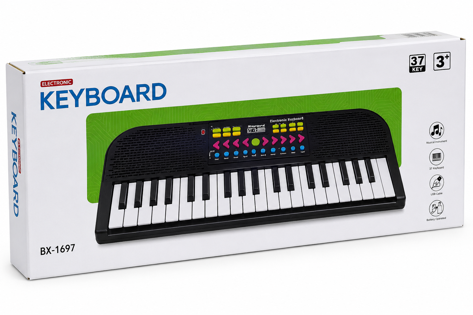 37-Key Electronic Keyboard for Kids Musical Piano with Multiple Sounds & Demo Songs Model BX-1697