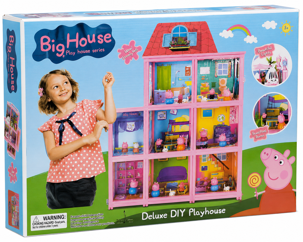 Rainbow Toys Deluxe Big Doll House Playhouse with Furniture & Accessories