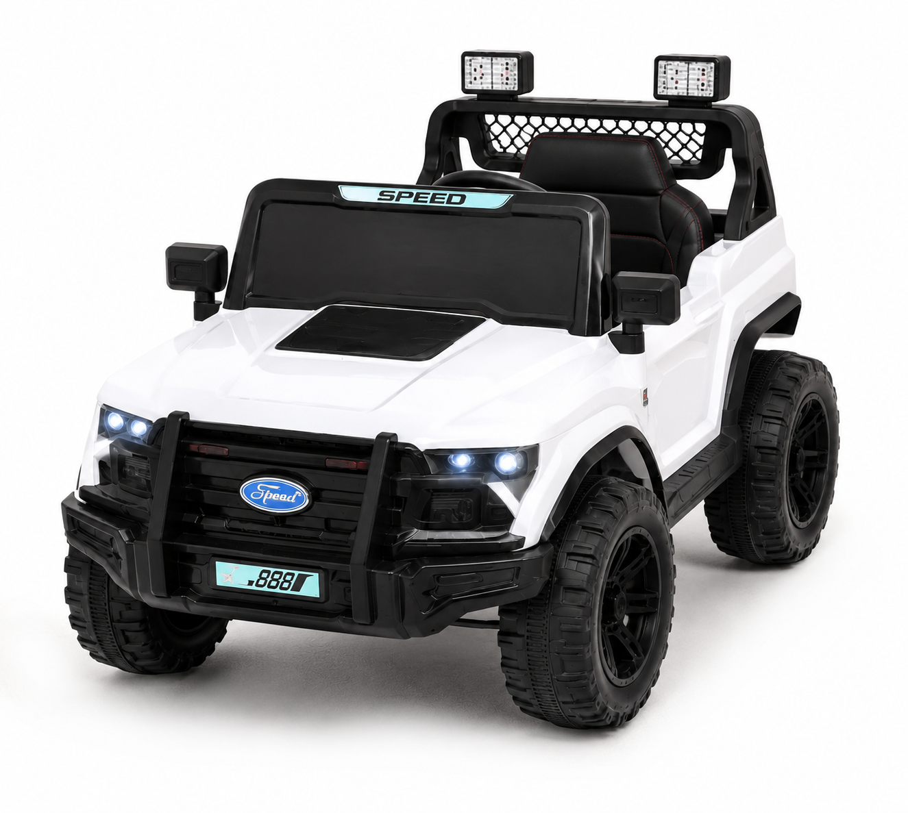 Kids 12V Electric Ride-On Jeep Car with Remote Control – White Battery Operated Toy Car