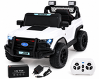 Kids 12V Electric Ride-On Jeep Car with Remote Control – White Battery Operated Toy Car