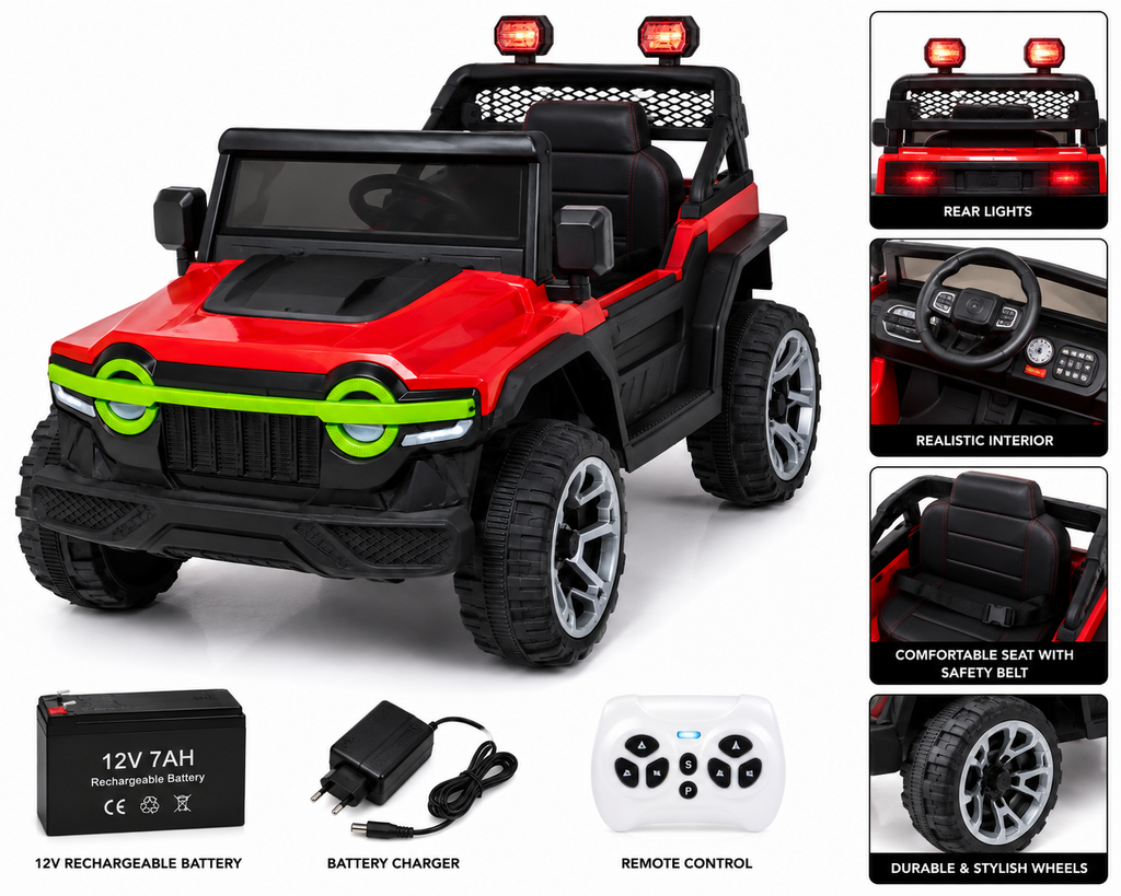 Kids Electric Ride-On Car for Boys & Girls – Red & Black  Car