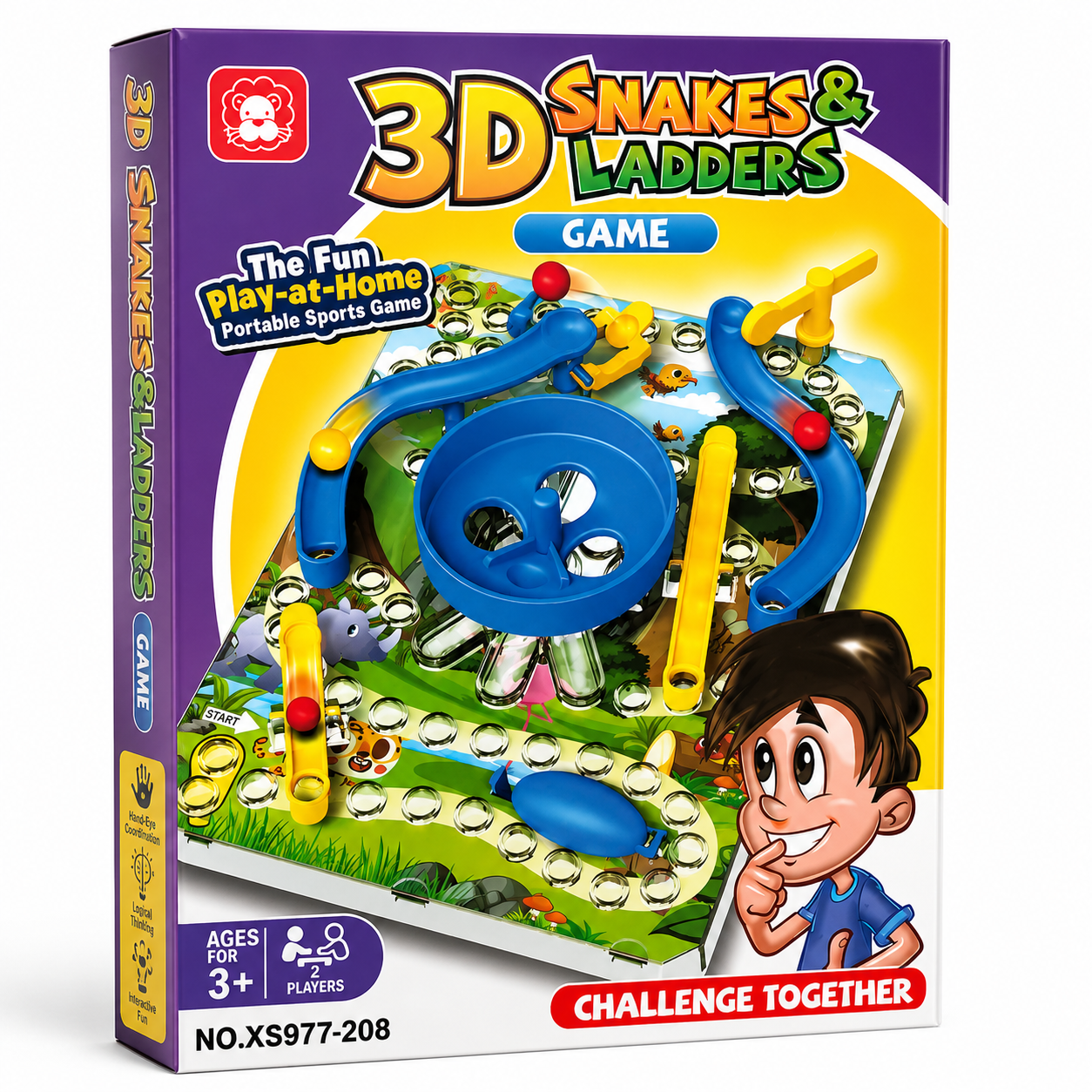 3D Snakes & Ladders Board Game Interactive Marble Maze Family Game for Kids 2 Players