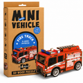 3D Wooden Fire Truck Puzzle DIY Mini Vehicle Model Kit 29 Pieces Educational STEM Toy