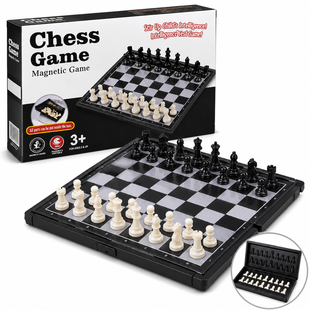 Magnetic Chess Game Portable Folding Chess Set Travel Chess Board for Kids & Adults Strategy Board Game