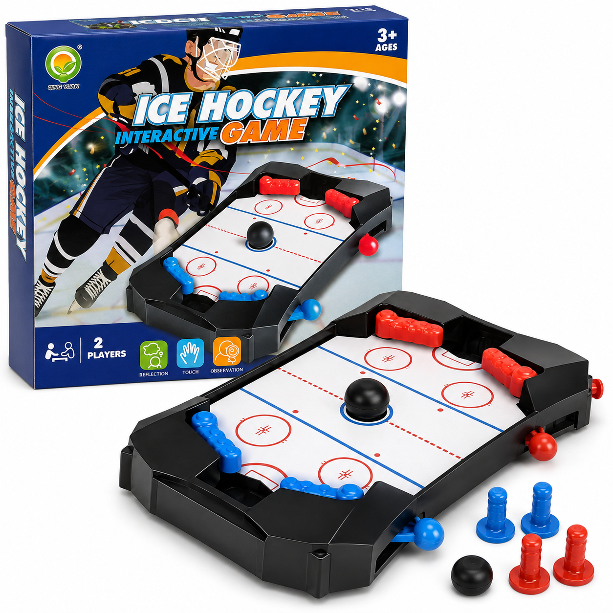 Ice Hockey Interactive Table Game for Kids Mini Desktop Hockey Game 2 Player Family Fun Game