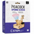 STEM Peacock Opening Screen DIY Wooden Model Kit Electric Motor Science Project Educational Assembly Toy Ages 6+