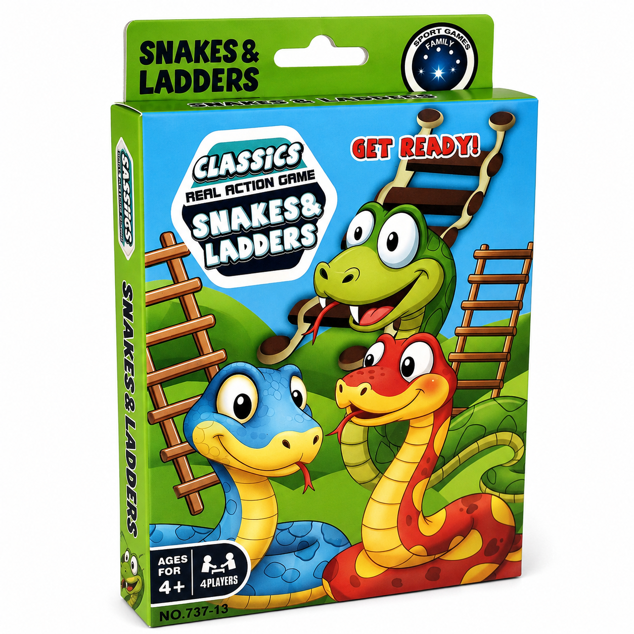 Classic Snakes & Ladders Real Action Board Game for Kids