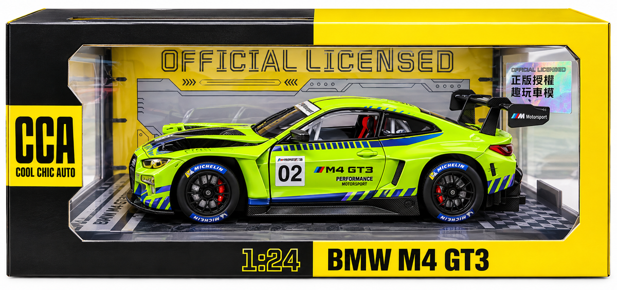 CCA BMW M4 GT3 1:24 Scale Die-Cast Model Car – Green Racing Edition