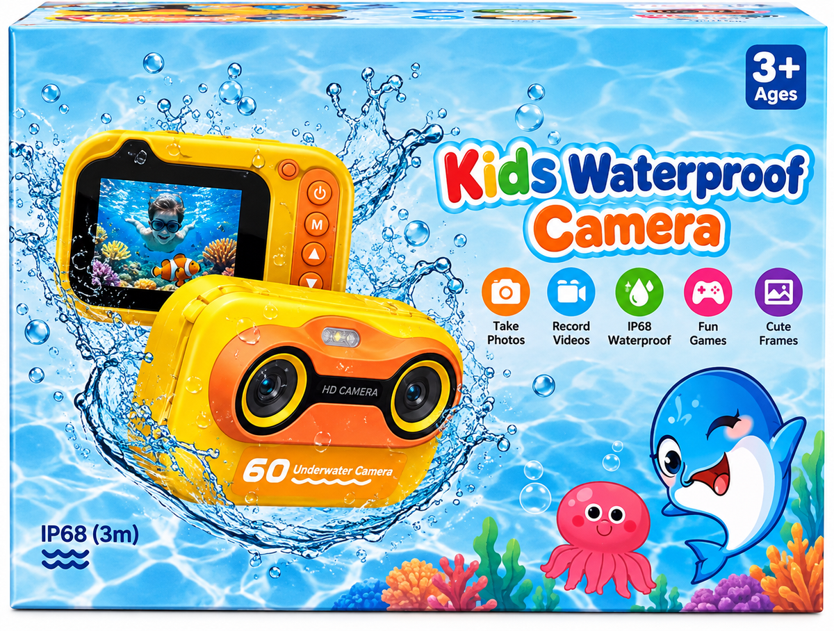 Kids Waterproof Digital Camera IP68 – Underwater Camera Up to 3M for Kids – 3+ Years