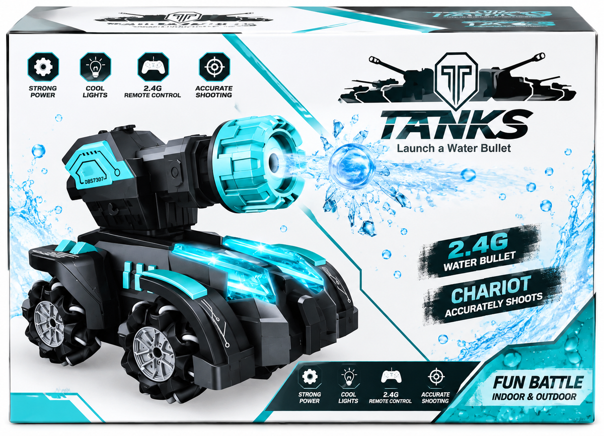 Champions Twisted Climber 2.4GHz Remote Control Water Bullet Tank – RC Battle Chariot with Lights & Accurate Shooting