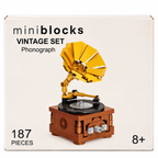 Mini Blocks Vintage Phonograph Building Set – 187 Pieces DIY Gramophone Model | 8+ Years