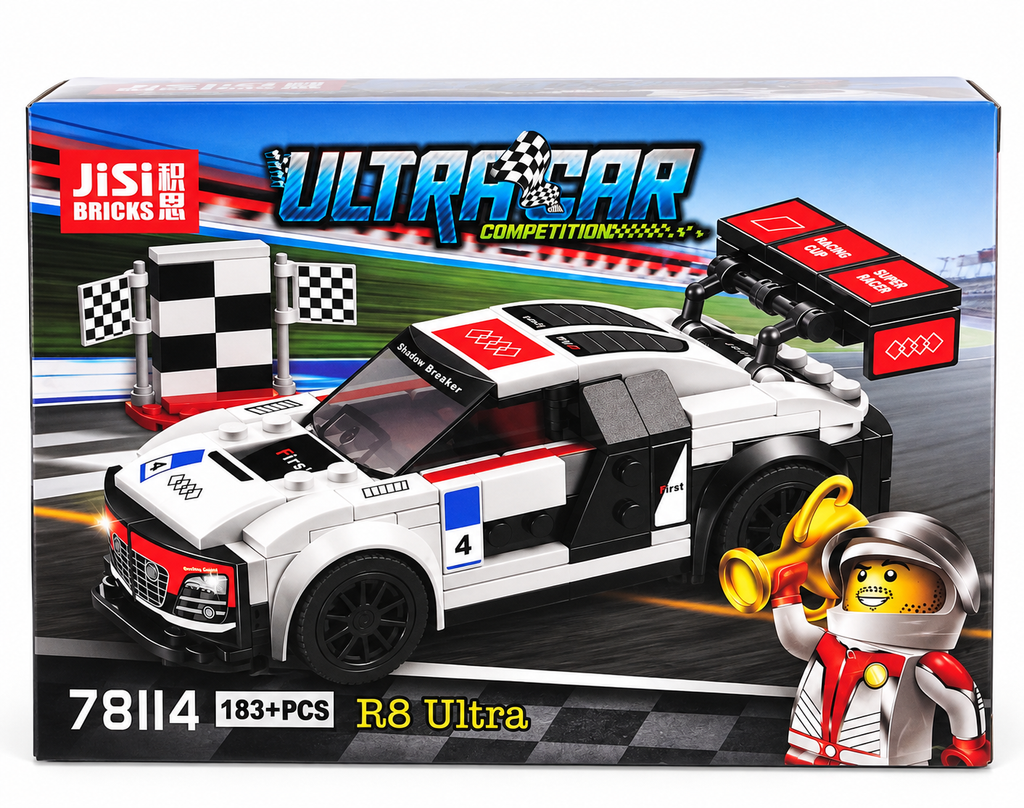 Jisi Bricks Ultra Car R8 Racing Car Building Blocks Set – 183+ Pieces | Model 78114