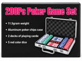 200 Pcs Poker Game Set with Aluminum Case – Poker Chips, 2 Decks of Playing Cards & Dice