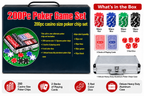 200 Pcs Poker Game Set with Aluminum Case – Poker Chips, 2 Decks of Playing Cards & Dice