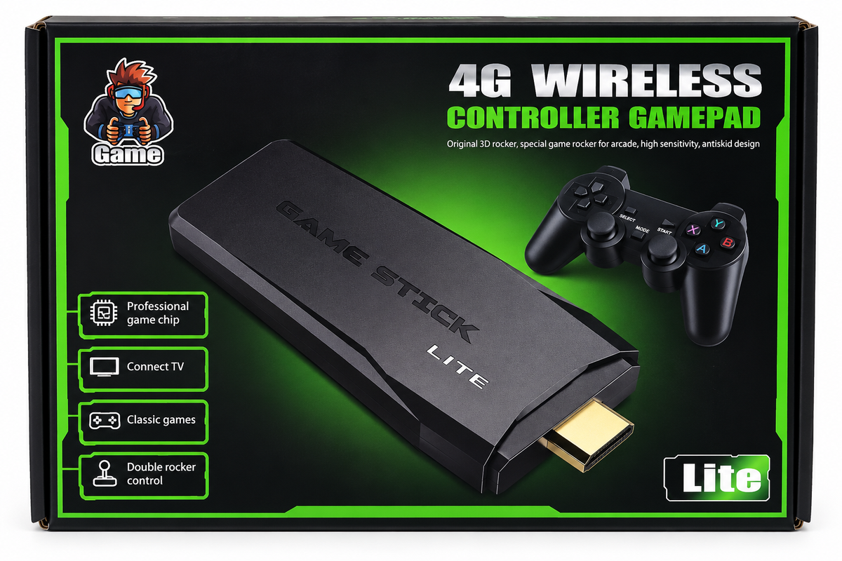 AD300 2.4G Wireless Video Game Console Lite with Dual Controllers – TV Gaming Stick