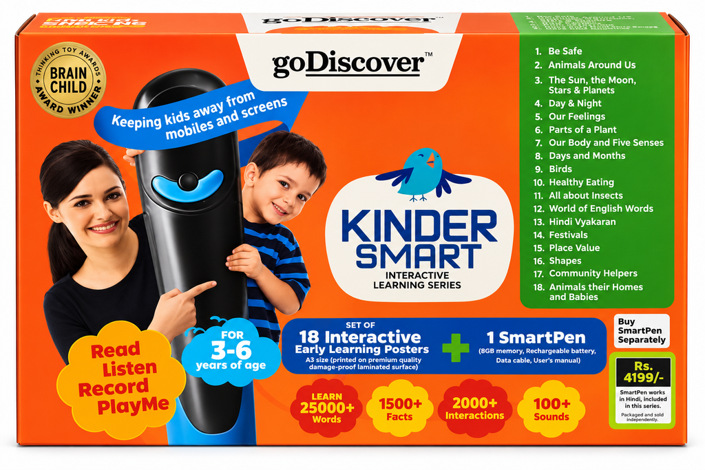 goDiscover KinderSmart Interactive Learning Series – 18 Early Learning Posters with SmartPen | 3–6 Years