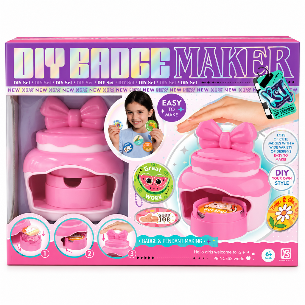 DIY Badge Maker & Pendant Making Set for Kids – Creative Fashion Craft Kit