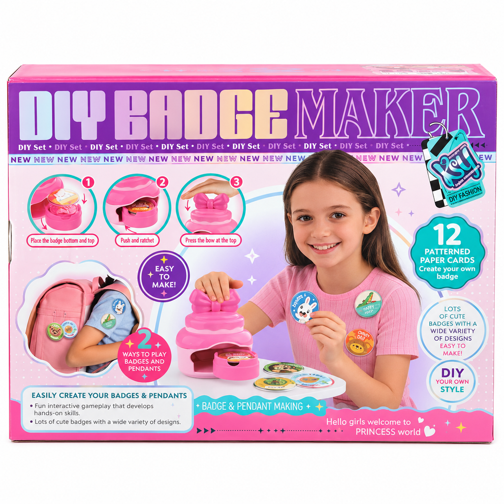 DIY Badge Maker & Pendant Making Set for Kids – Creative Fashion Craft Kit