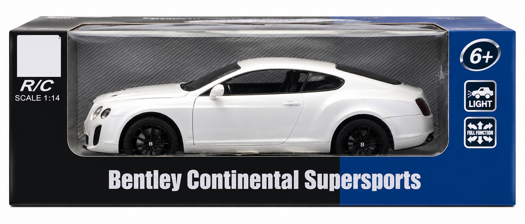 Bentley Continental Supersports 1:14 Scale Remote Control Car with Lights – White