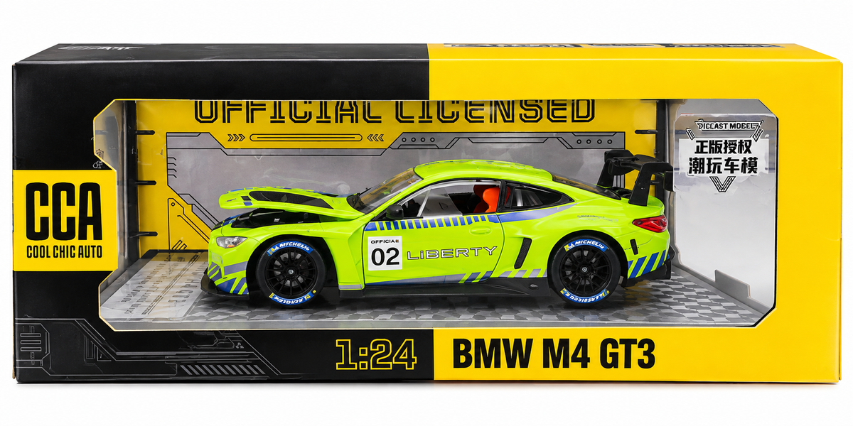 CCA BMW M4 GT3 1:24 Scale Die-Cast Racing Car Model – Green