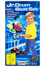 Jr. Drum Beat Set for Kids with 5 Drum Heads, Sing-Along Microphone, Lights & Demo Music