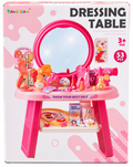 Kids Dressing Table Beauty Play Set with Mirror & Accessories – 53 Pcs Pretend Makeup Set