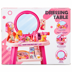 Kids Dressing Table Beauty Play Set with Mirror & Accessories – 53 Pcs Pretend Makeup Set