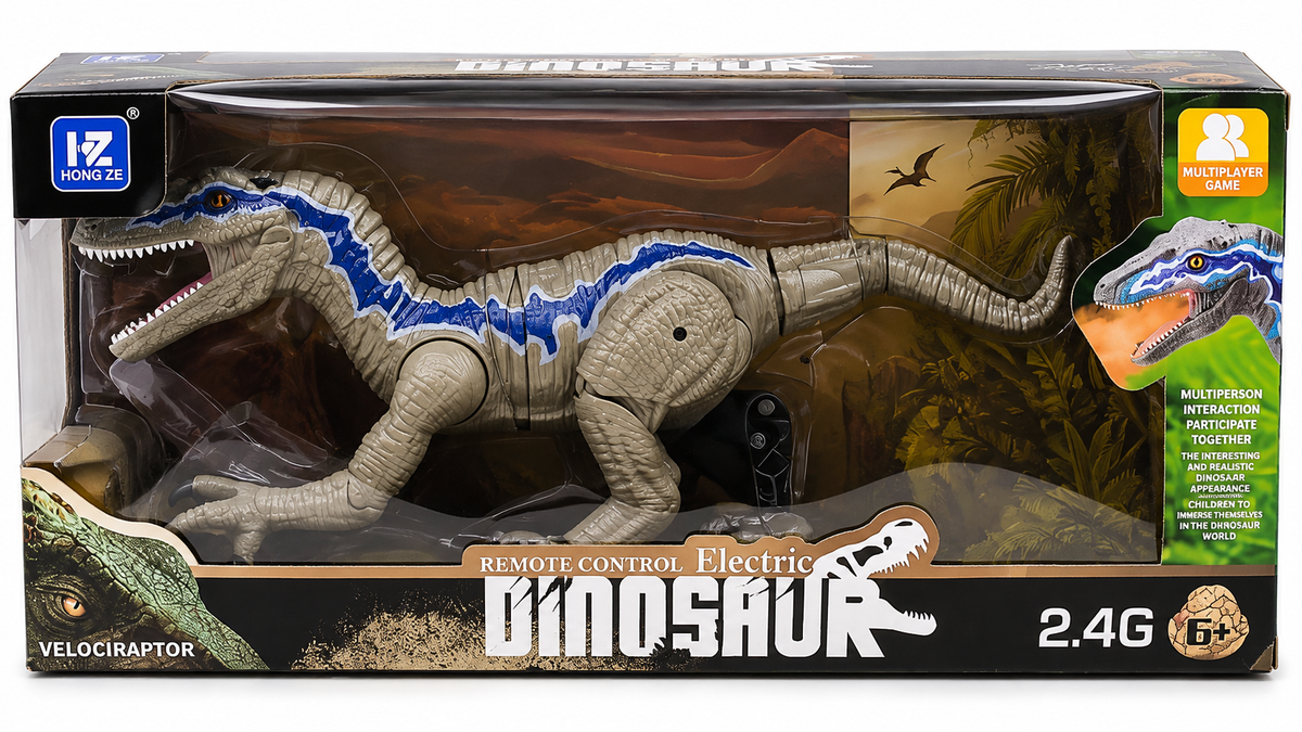 Hong Ze 2.4G Remote Control Velociraptor Dinosaur – Electric RC Dinosaur Toy