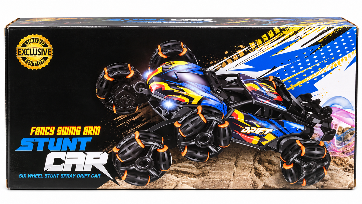 JZL 6WD Remote Control Stunt Car – Six-Wheel Spray Drift Car with Tire Arm Control