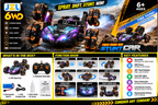 JZL 6WD Remote Control Stunt Car – Six-Wheel Spray Drift Car with Tire Arm Control