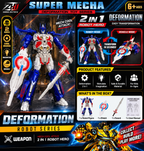 Super Mecha 2-in-1 Deformation Robot Hero with Weapons – Transforming Action Figure for Kids 6+