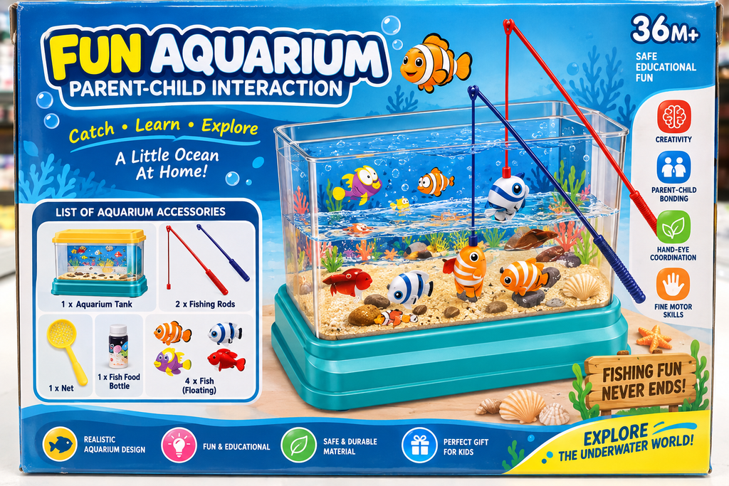 Fun Aquarium Interactive Fishing Game with Music & Lights – Parent-Child Activity Toy