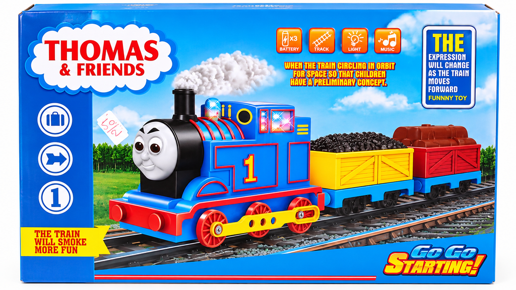 Thomas & Friends Battery Operated Train Set with Track, Light, Music & Smoke Effect