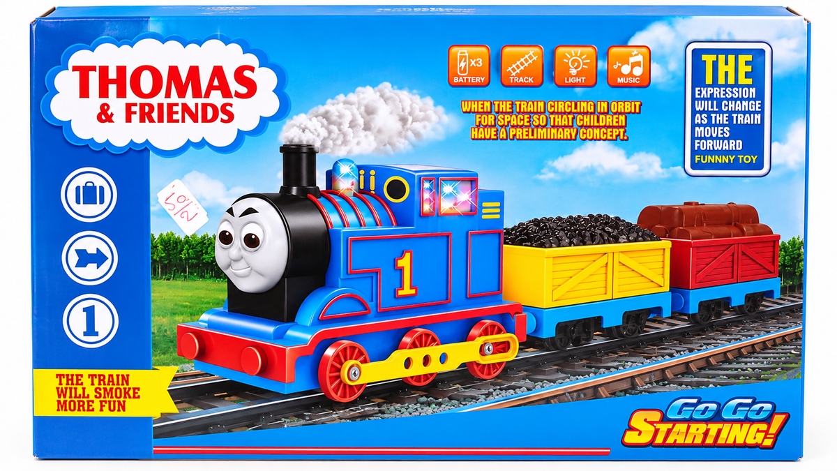 Thomas & Friends Battery Operated Train Set with Track, Light, Music & Smoke Effect