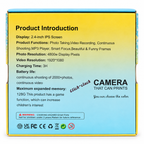 Digital Mini Print Camera for Kids – Instant Photo Printing Camera