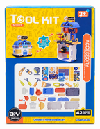 2-in-1 DIY Tool Kit Repair Shop Play Set with 42 Accessories