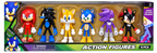 Sonic Action Figures Set of 6 Collectible Character Toys