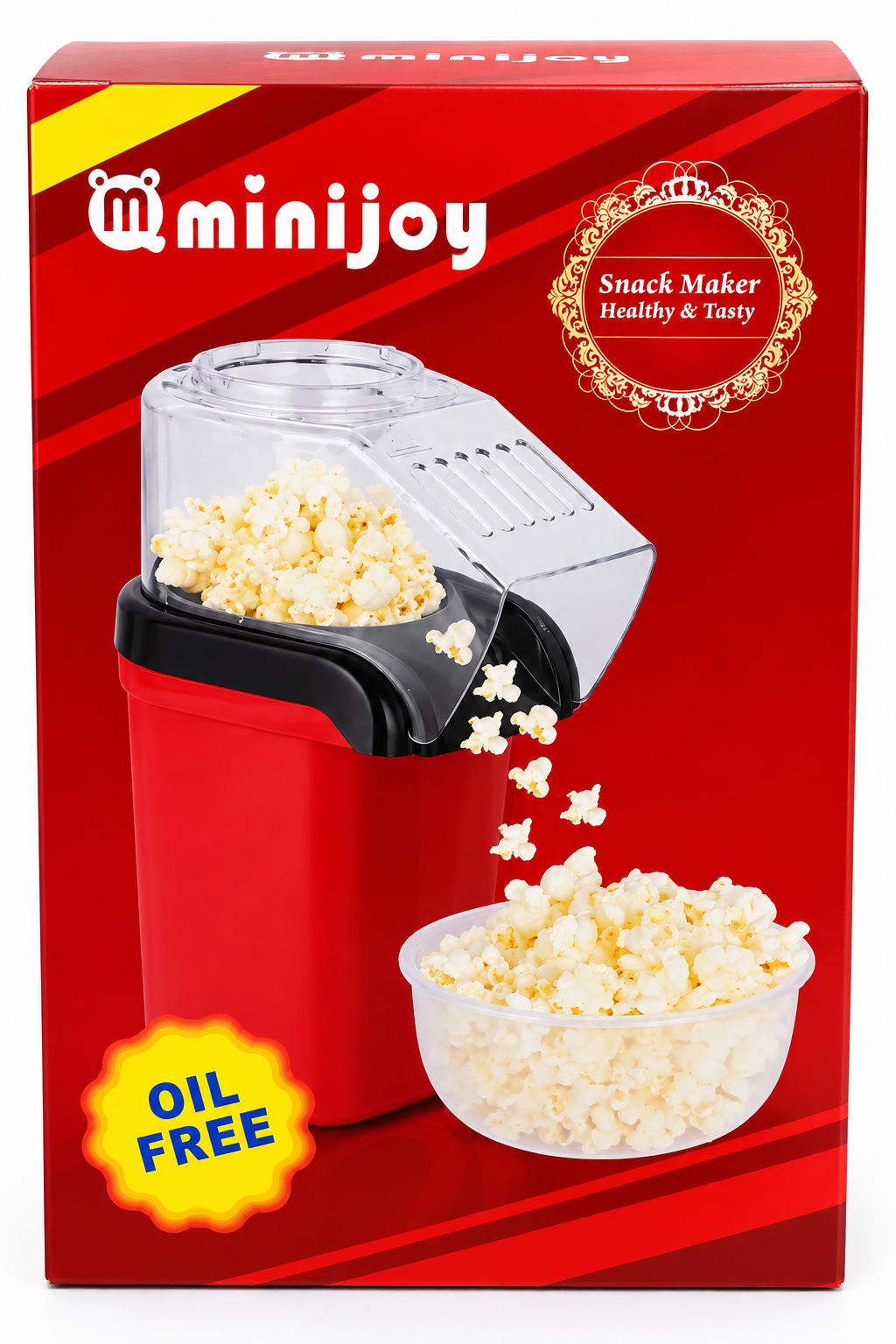 Minijoy Oil-Free Snack Maker – Hot Air Popcorn Maker Machine