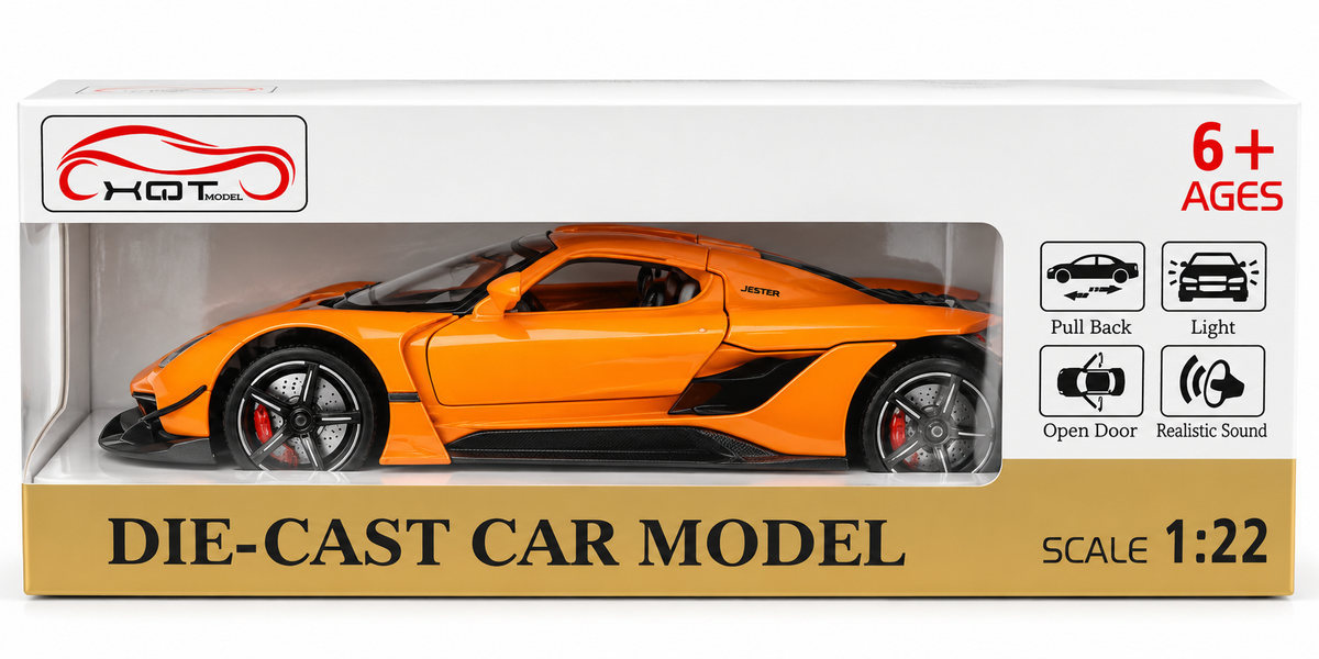 XQTO 1:22 Scale Die-Cast Sports Car Model – Orange