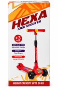 Hexa Kick Scooter for Kids with Adjustable Handle, Foot Brake & Large Wheels Assorted Color