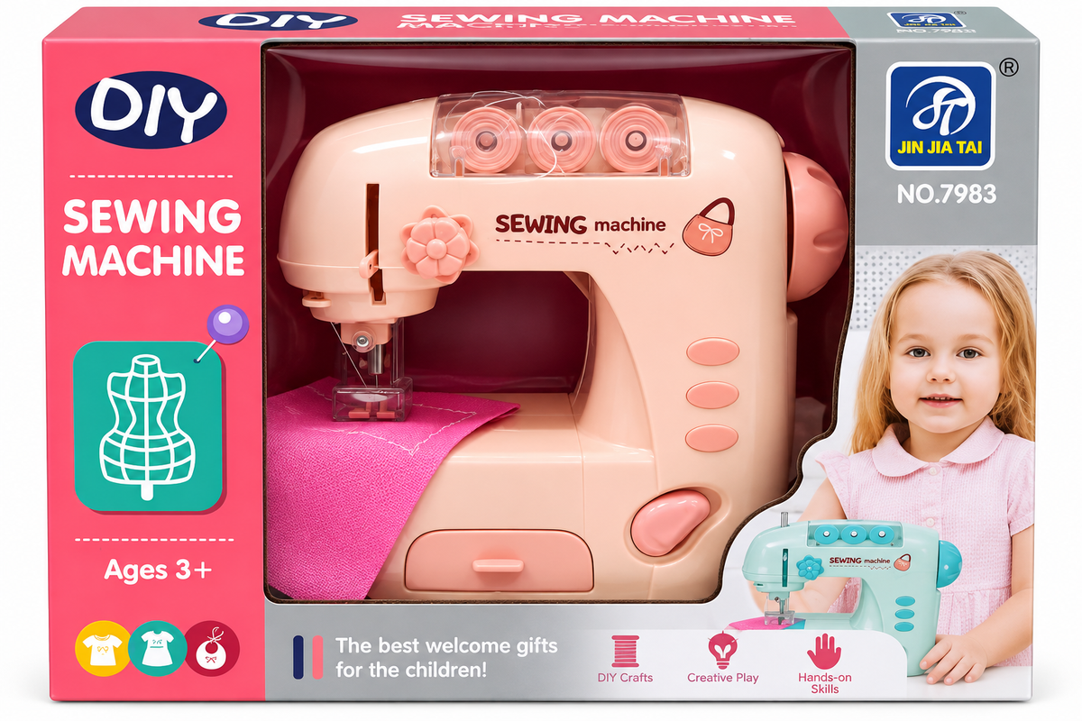 DIY Sewing Machine Toy for Kids – Pretend Play Sewing Machine Set, 3+ Years