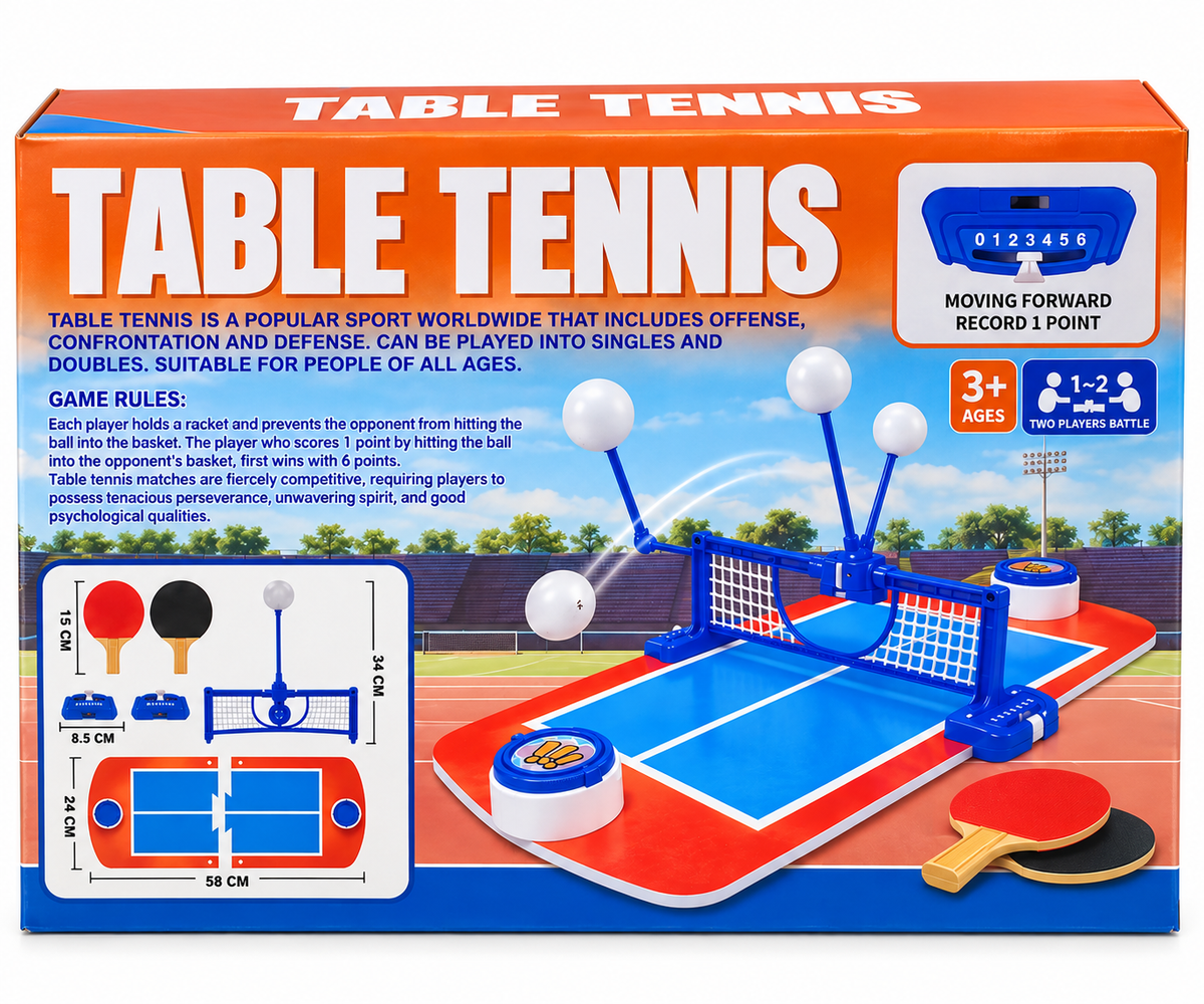 Table Tennis Set for Kids – 2 Player Ping Pong Game with Paddles & Net